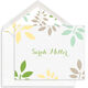 White Botanical Leaves Folded Note Cards Image 4 of 5